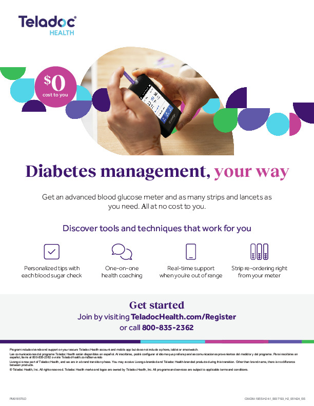 Teladoc Health "Diabetes management, your way" poster