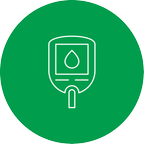 diabetes glucose monitor icon in green circle