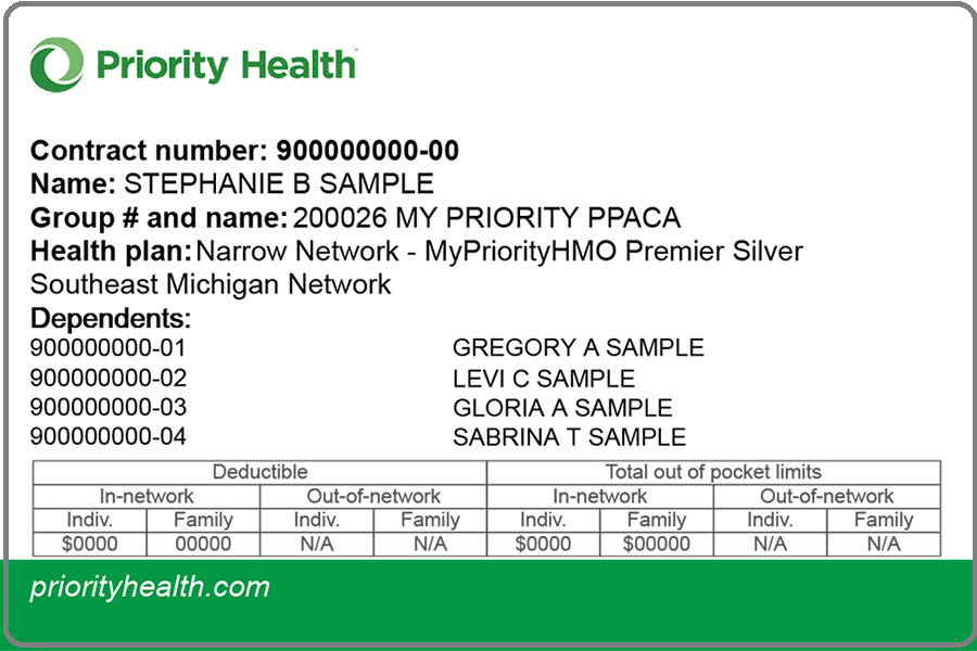 Southeast MI Network member ID card front
