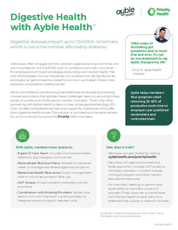 ayble health digestive health flyer