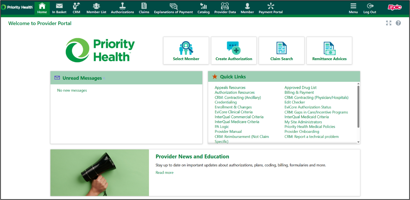 A screenshot of the Tapestry Link home page