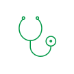 stethoscope icon green line transparent