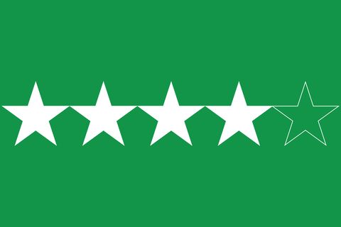 4 out of 5 stars with green background