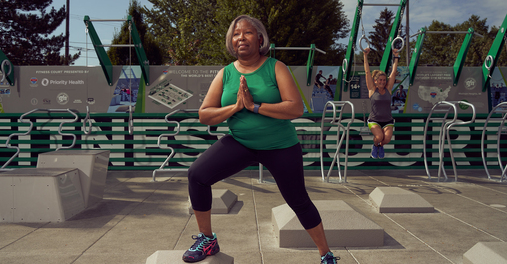 Woman working out at a Fitness Court