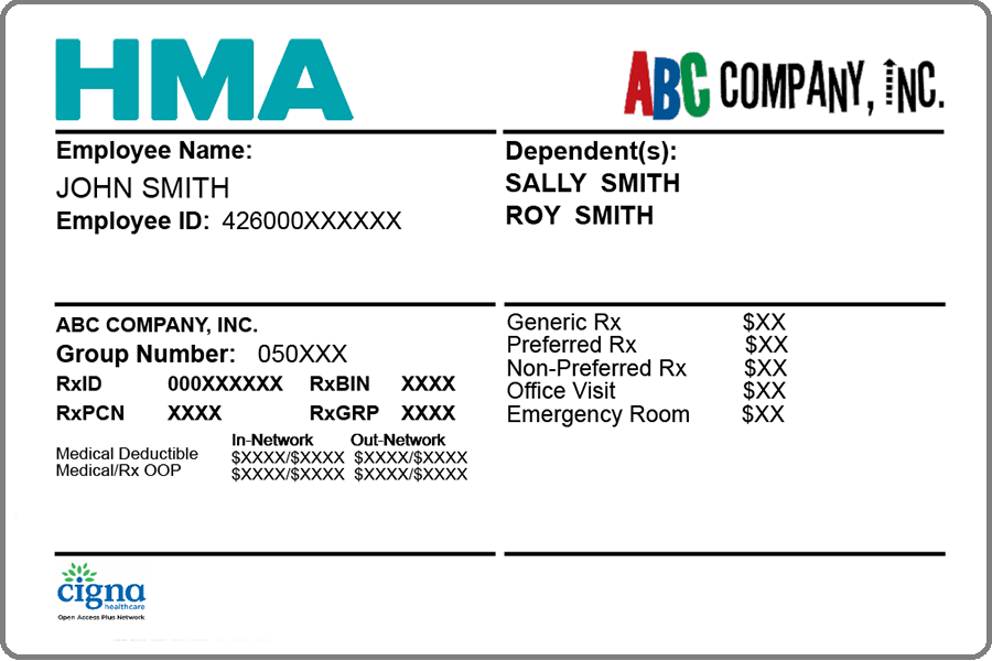 HMA member ID card front