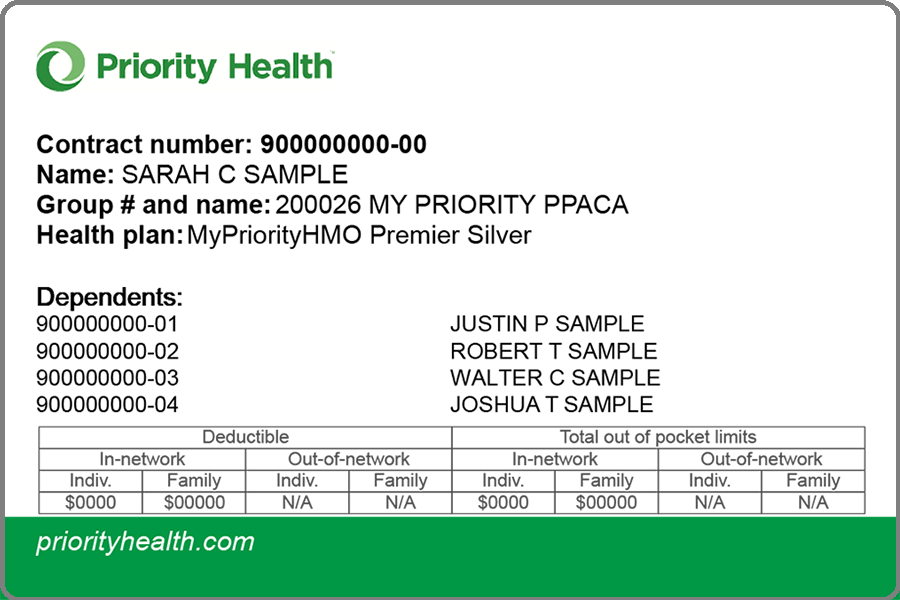 MyPriority member ID card front