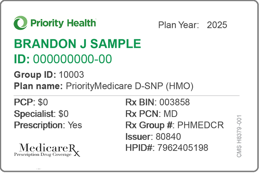 D-SNP member ID card front