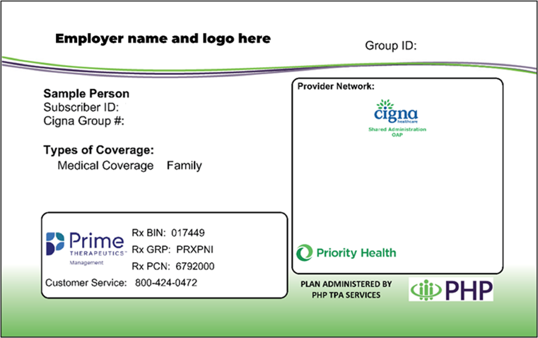 Image of the PHP TPA member ID card