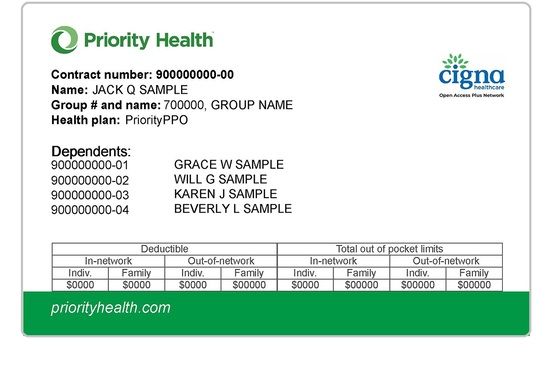 Image of Cigna PPO member ID card